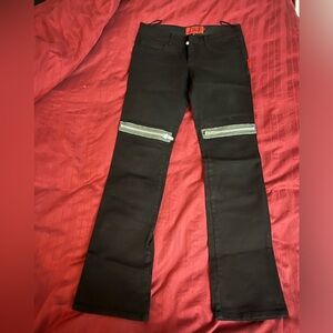 Tripp black skull pants with zipper knees